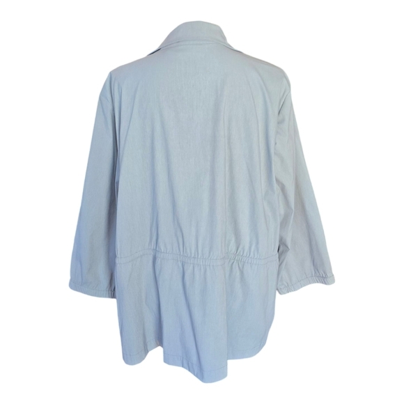 Chico's Blue Lightweight 3/4 Sleeve Zip Utility Blazer Jacket XXL - Picture 4 of 7